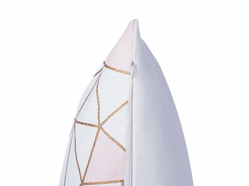 Polštář Clariana (bílá) (růžové trojúhelníky)