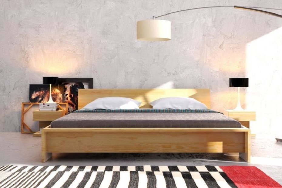 Manželská postel 160 cm Naturlig Lekanger High BC (borovice) (s roštem)