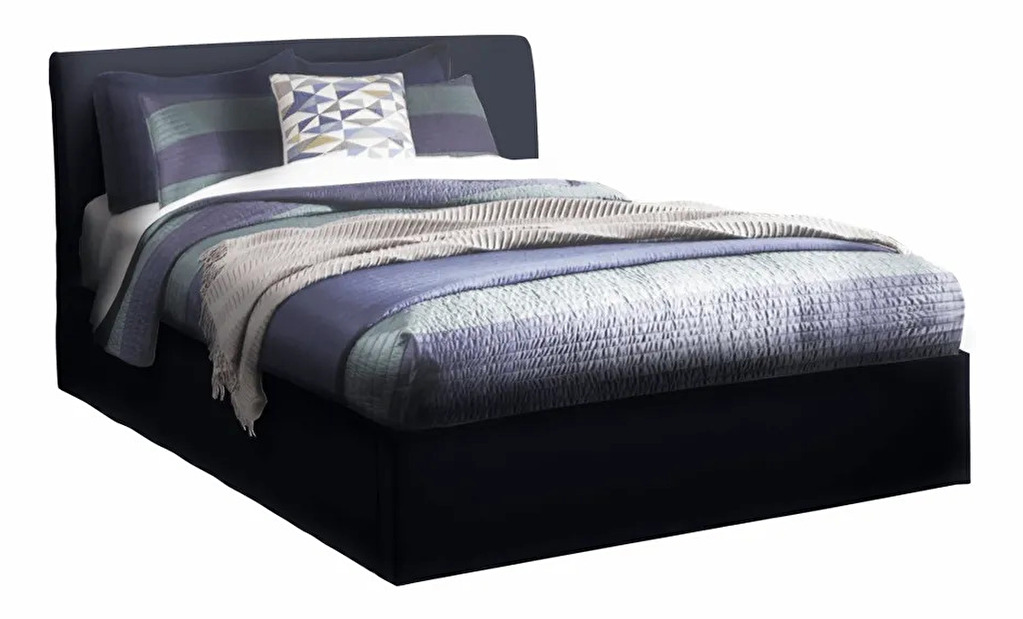 Manželská postel 160 cm Kralla (černá) (s roštem)