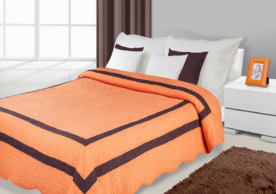 Přehoz na postel 210x170cm Stripe (oranžová)