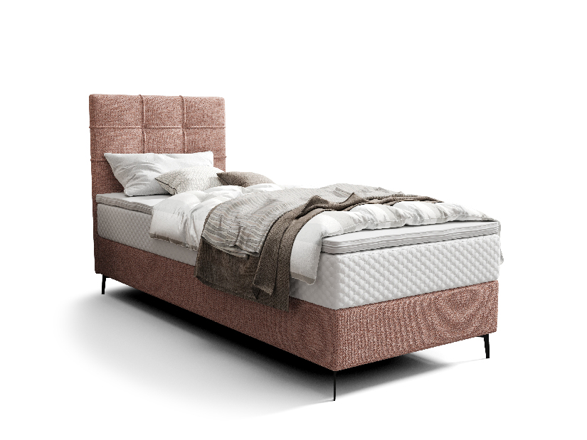 Jednolůžková postel 90 cm Infernus Comfort (lososová) (s roštem, s úl. prostorem)