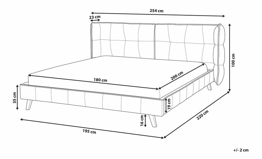 Manželská postel 180 cm SENEL (s roštem) (šedá)