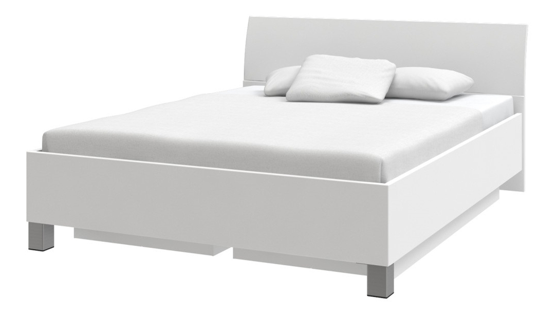 Manželská postel 160 cm Decodom Uno Typ P-160 (s roštem) (bílá artic)
