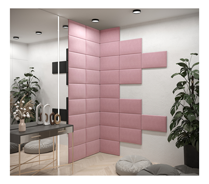 Čalouněný panel Cubic 50x30 cm (růžová)