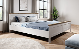 Manželská postel 160 cm Elvina S Typ 31 (bílý popol + dub lefkas)