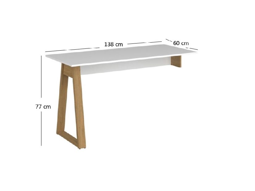 Pc stolek Nickole 140 (bílá + dub kamenný)
