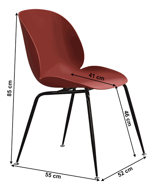 Jídelní židle Ikaite (bordó + černá)