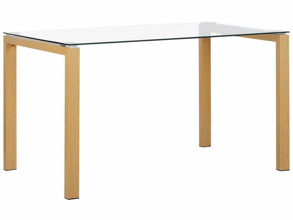 Jídelní stůl TOVO (světlé dřevo + sklo) (pro 4 osoby)