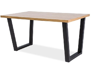 Jídelní stůl Verdell (dub + černá) (pro 4 až 6 osob)