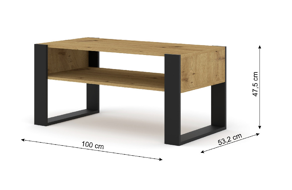 Konferenční stolek Molli (dub artisan)