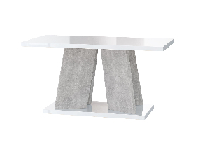 Konferenční stolek Mulnu (lesk bílý + kámen)