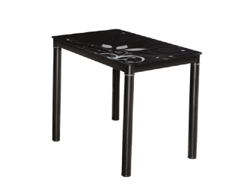 Jídelní stůl 100 cm Damion (černá + černá) (pro 4 osoby)
