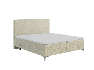 Manželská postel Boxspring 180 cm Ricky (světlobéžová) (s matrací a úl. prostorem)