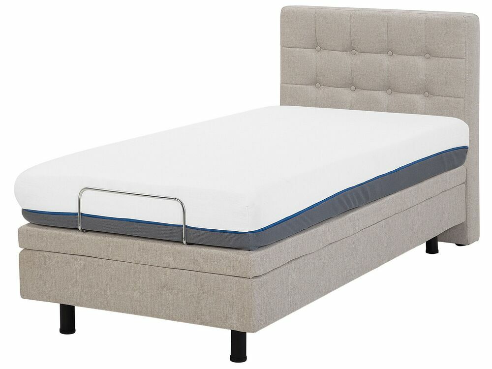 Jednolůžková postel 80 cm DUCHE (látka) (béžová) (s roštem)