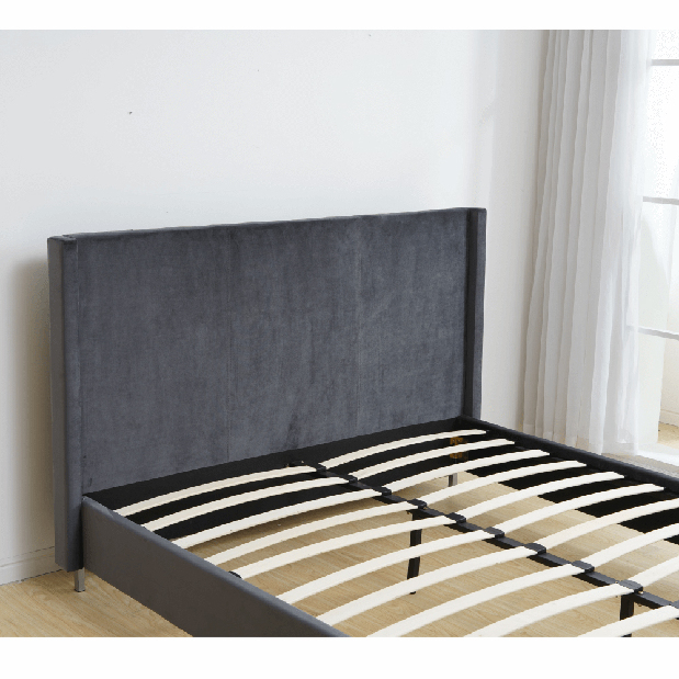 Manželská postel 140 cm Tinrum (šedá) (s roštem)