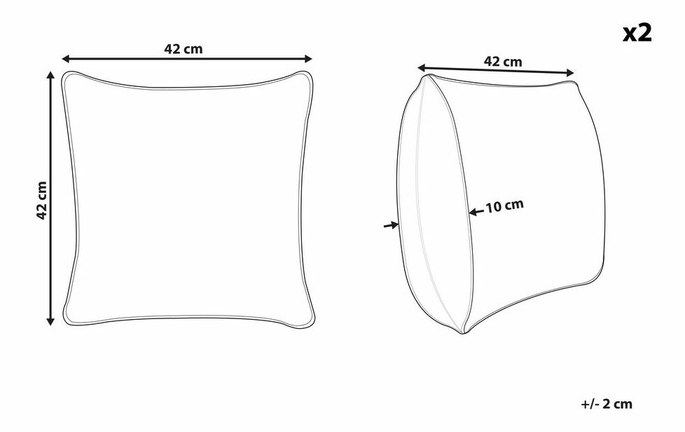 Sada 2 ozdobných polštářů 42 x 42 cm Hakko (béžová)