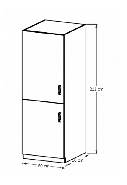 Dolní kuchyňská skříňka na vestavnou ledničku D60ZL Provense (bílá + sosna andersen) (L)