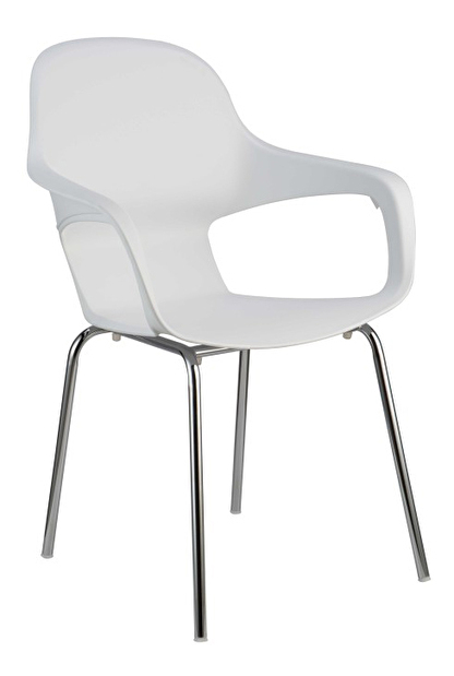 Jídelní židle Dorien (bílá + chrom)