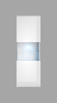 Závěsná vitrína vysoká Tamie Typ 07 (bílá + lesk bílý) (P)