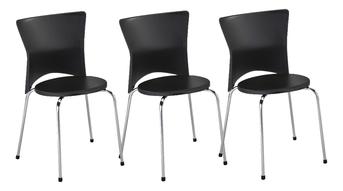 Jídelní židle Brisa (černá + chrom)