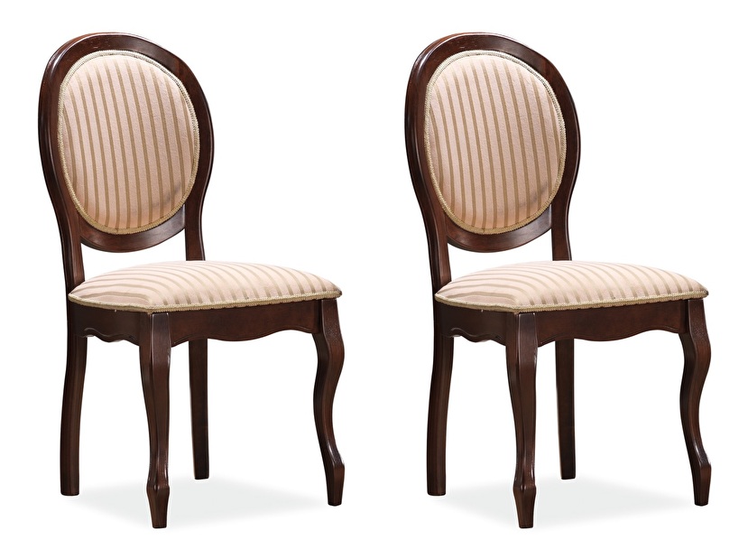 Set 2 ks. jídelních židlí Florene (tmavě hnědá + béžová) *výprodej