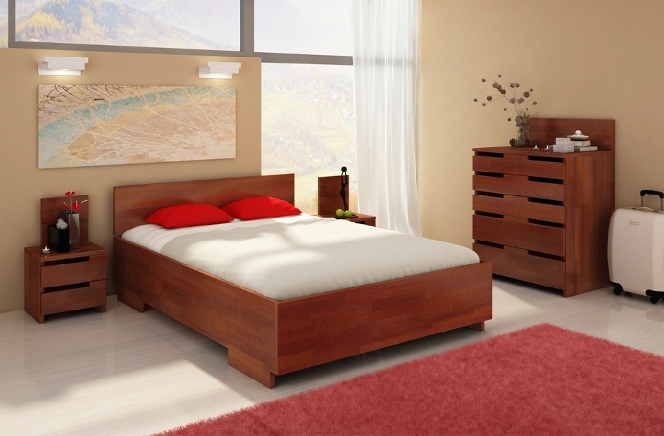 Manželská postel 180 cm Naturlig Larsos High BC (borovice)