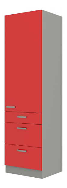Potravinová kuchyňská skříňka Roslyn 60 DKS 210 3S 1F (červená + šedá)