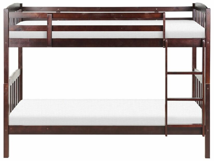 Patrová postel 90 cm Rigel (tmavé dřevo) (s roštem a úložným prostorem)