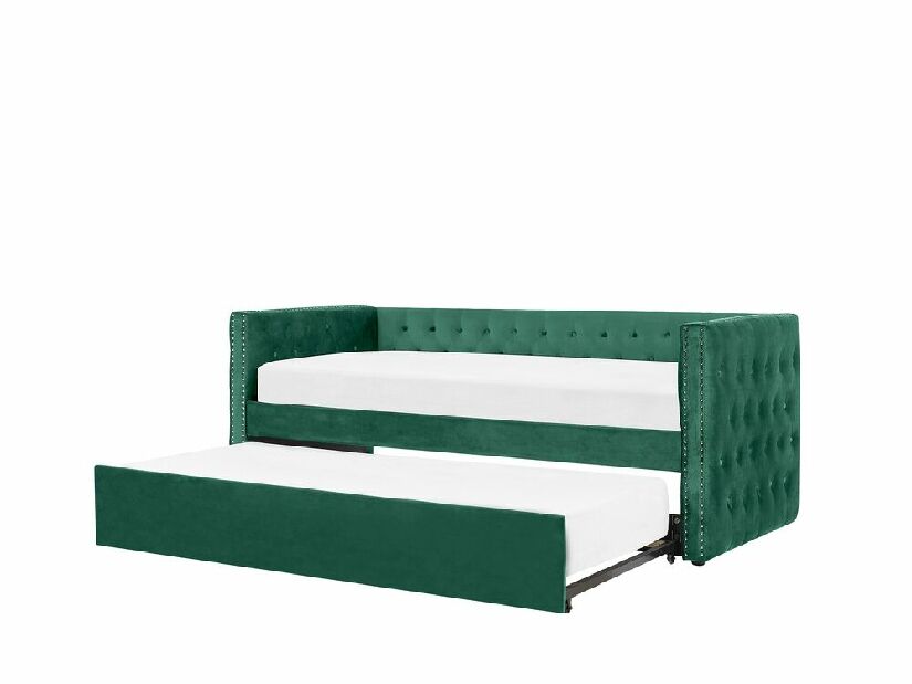 Rozkládací postel 90 cm GENSA (zelená) (s roštem)