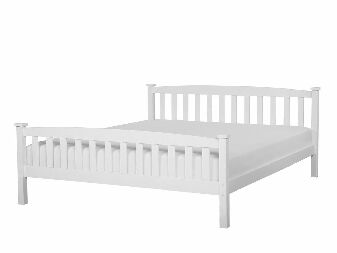 Manželská postel 180 cm GERNE (s roštem) (bílá)