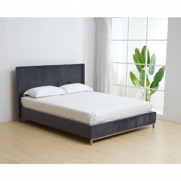 Manželská postel 160 cm Tinrum (šedá) (s roštem)