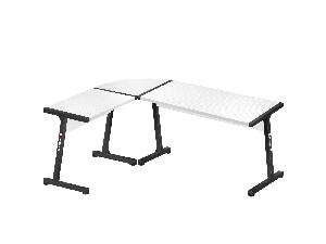 Rohový PC stolek Hyperion 6.0 (černá + bílá)