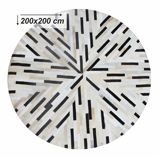 Kožený koberec 150x150 cm Korlug TYP 08 (hovězí kůže + vzor patchwork)