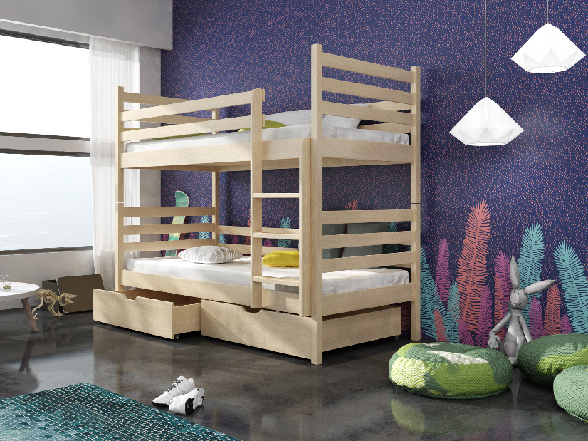 Dětská postel 90 cm Nubia (s roštem a úl. prostorem) (borovice)