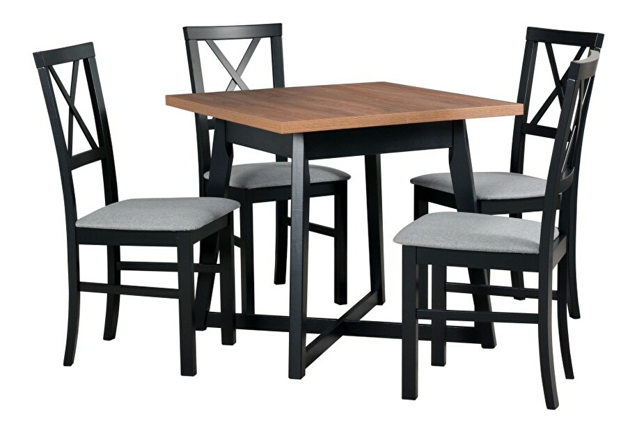Jídelní stůl Ouida 1 L (dub stirling + černá) (pro 4 osoby)
