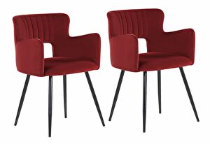 Set 2 ks jídelních židlí Shelba (červená)
