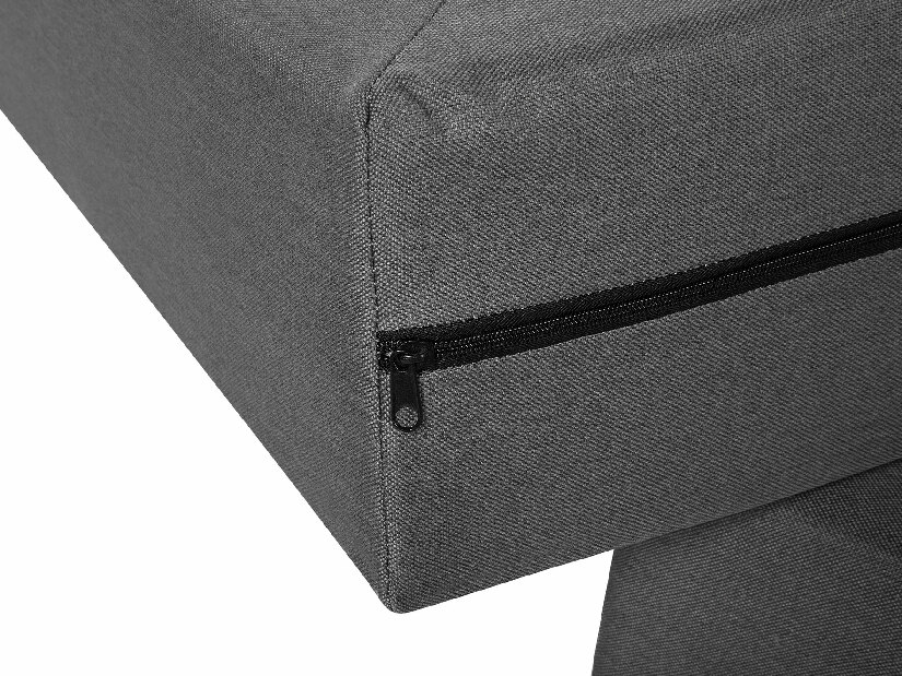 Kontinentální postel 180 cm PRESS (polyester) (šedá) (s matrací a úložným prostorem)