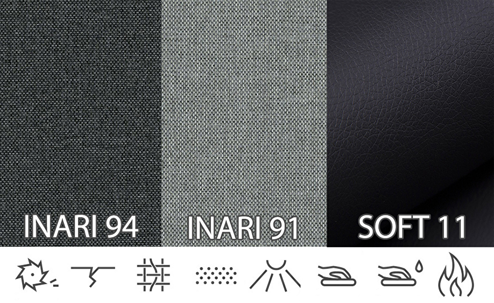 Rohová sedačka Veta (tmavě šedá + světle šedá + černá) (L)