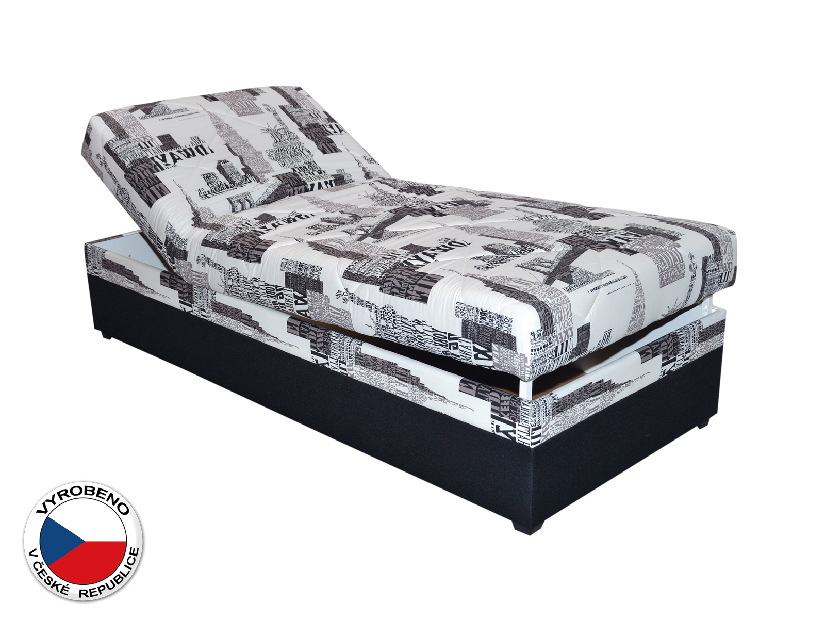 Jednolůžková postel (válenda) 90 cm Blanár Evelina (vzor NYC B 05) (s roštem a matrací)