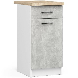 Dolní kuchyňská skříňka Ozara SZ40 SZ1 (bílá + beton)