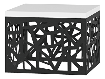 Konferenční stolek Tariq (bílá lesklá + černá)