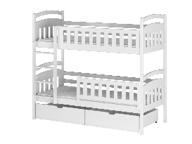 Dětská postel 80 cm Irwin (s roštem a úl. prostorem) (bílá)