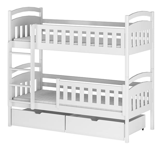 Dětská postel 90 cm Irwin (s roštem a úl. prostorem) (bílá)