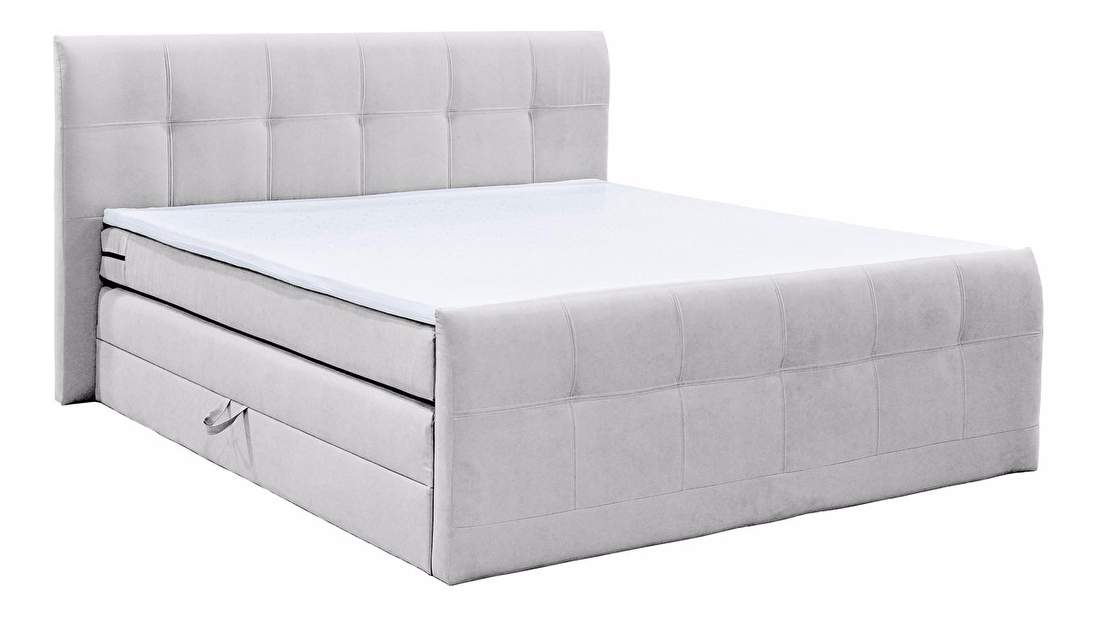 Manželská postel Boxspring 180 cm Milano bílá (s matracemi)