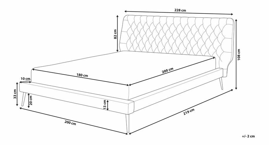 Manželská postel 180 cm ESONNA (s roštem) (béžová)
