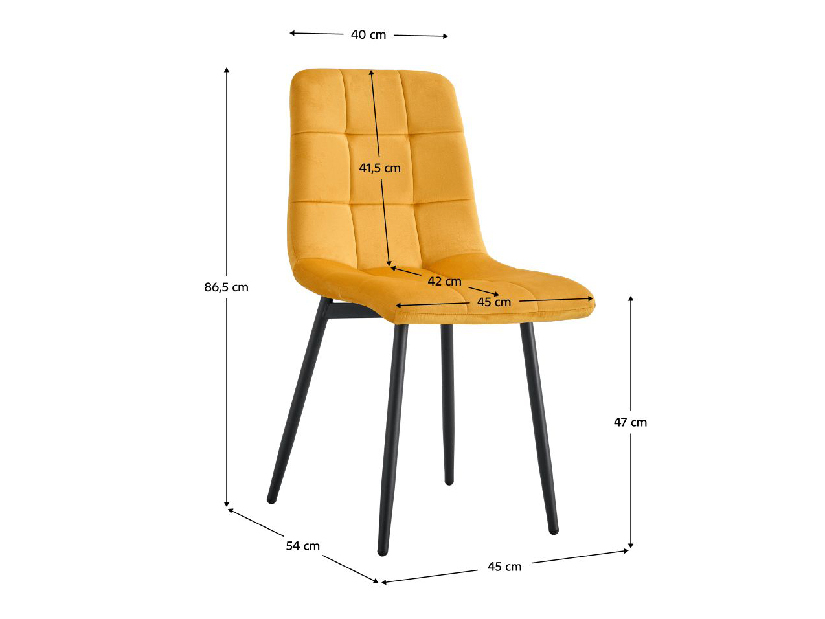 Jídelní židle Rameta Typ 3 J06-HLR-41 (žlutá + černá)
