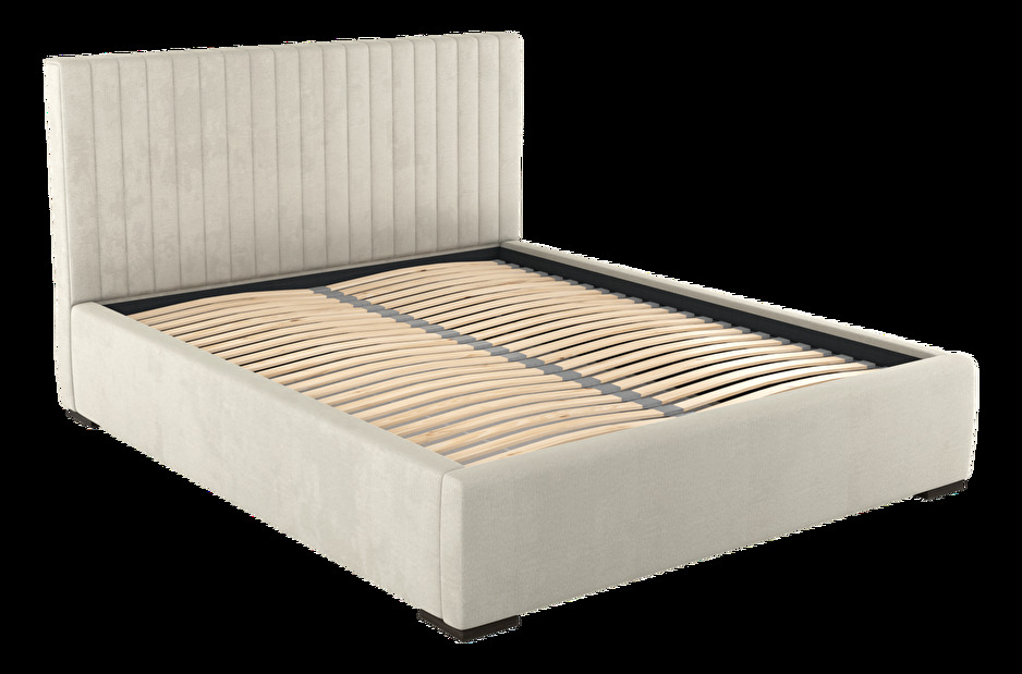 Čalouněná postel 160x200 cm Veggie (krémová)