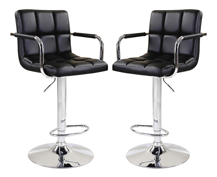 Set 2 ks. barových židlí Luver (černá)
