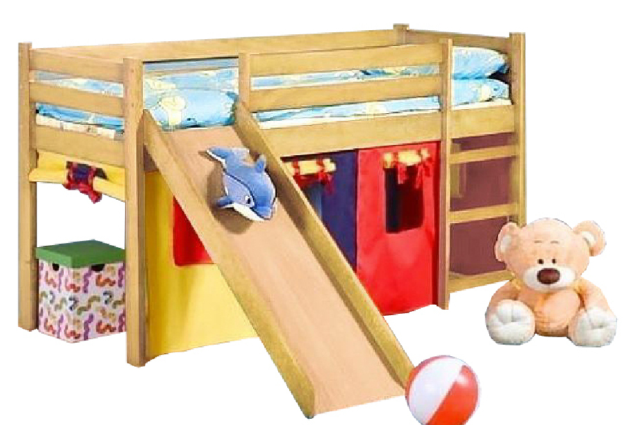 Patrová postel 80 cm Nariz (masiv, s roštem a matrací) (borovice)