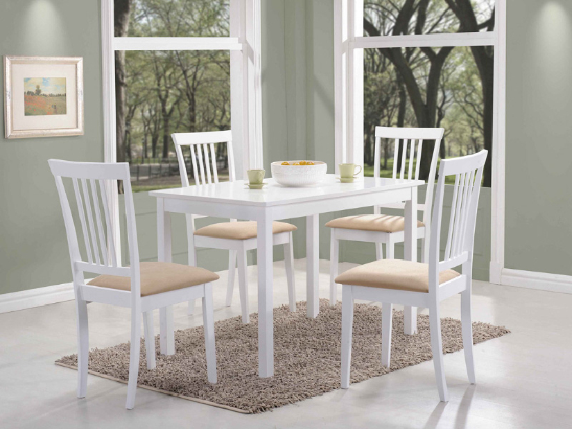 Jídelní stůl Franklyn (bílá + bílá) (pro 4 osoby)